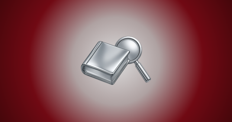 Chromestil Buch und Lupe